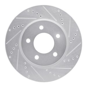 Chrysler Pacifica Brake Rotor (1) - Front Right - R1 Concepts - Drilled & Slotted - Silver - `04-`08